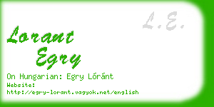 lorant egry business card