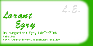 lorant egry business card